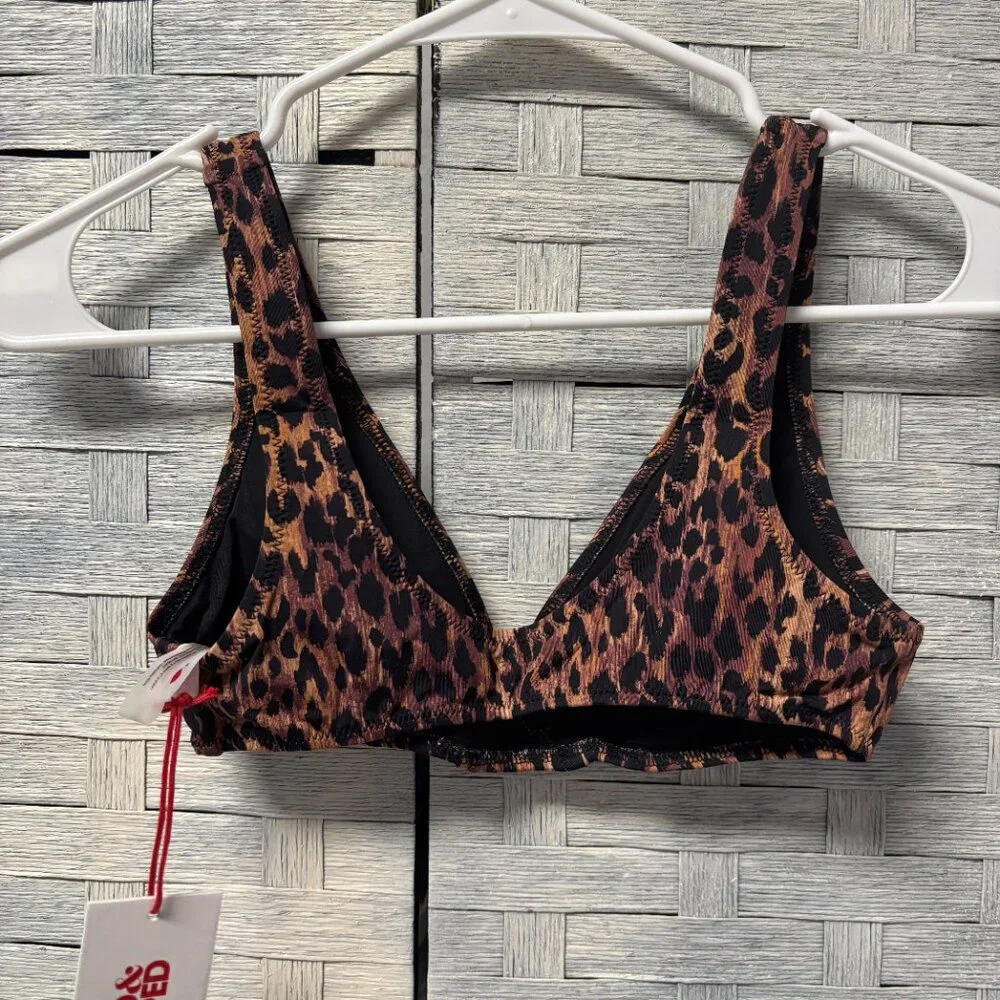 Solid & Striped XS The Annie Leopard‎ Print Bikini Top